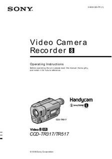 Sony CCD TR 517 E manual. Camera Instructions.